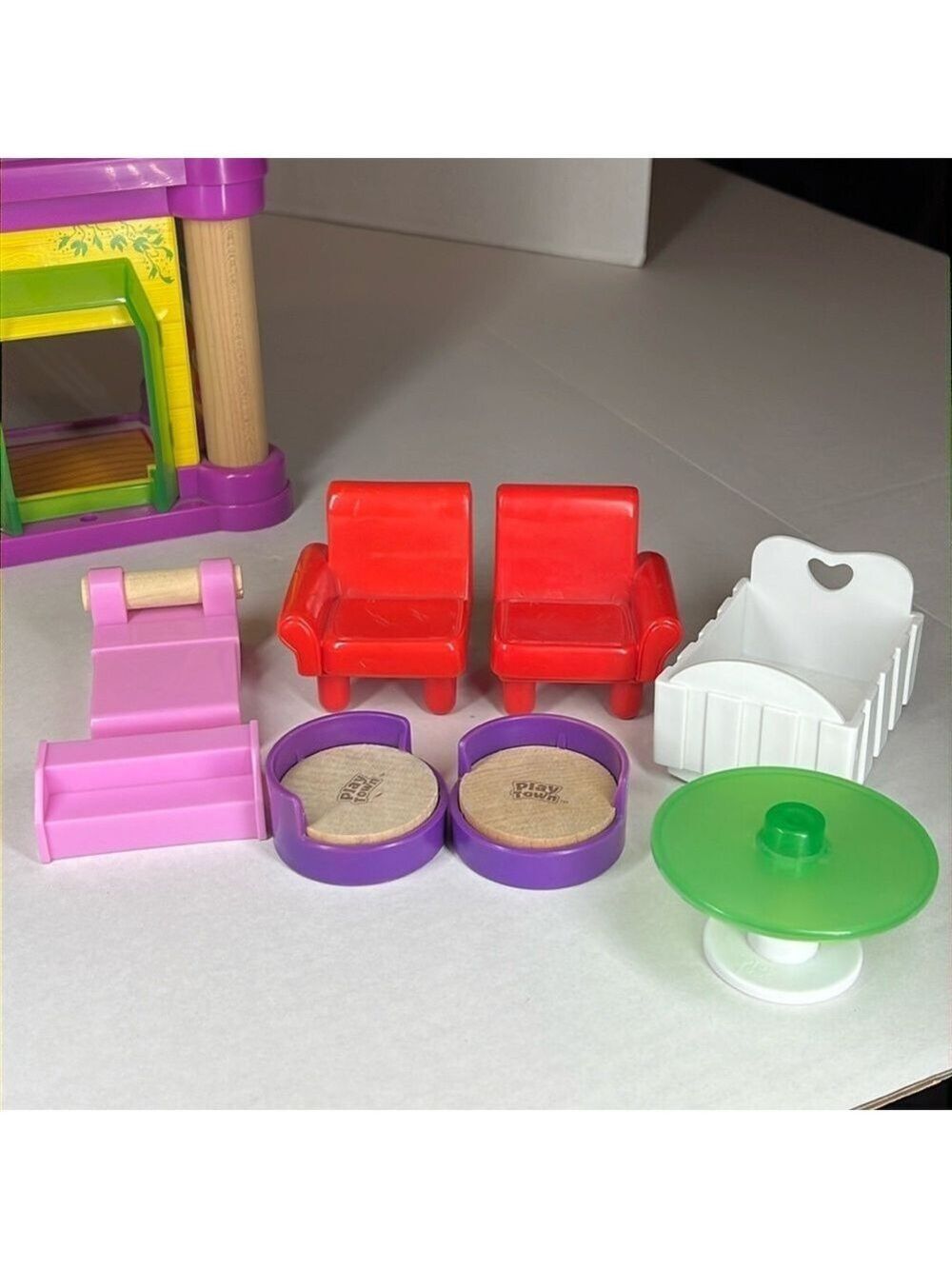 Learning Curve Play Town Family House with Five Wood Plastic Figures & Furniture - Picture 4 of 16
